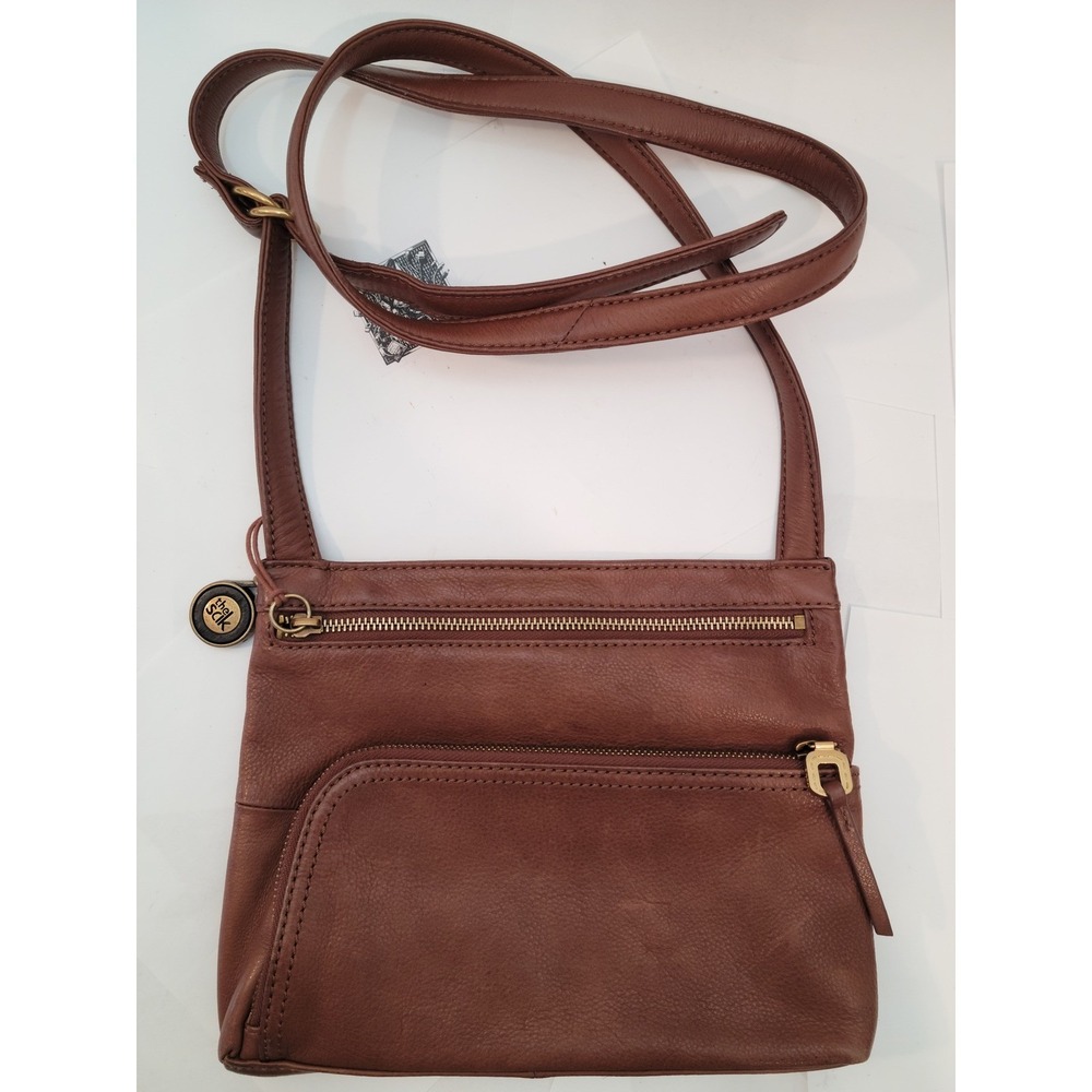 The Sak Hobo‎ Crossbody Bag Women Brown Leather Pockets Travel Messenger Purse